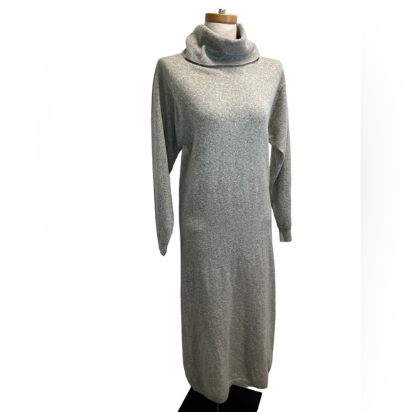 William Kasper California 100% Cashmere Turtle Neck Gray Dress - Picture 2 of 10